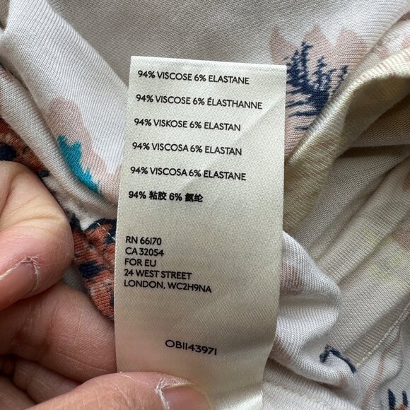 Free People Blouse Mock Neck Floral Open-Back Sleeveless Multicolor Sz S - Picture 6 of 7